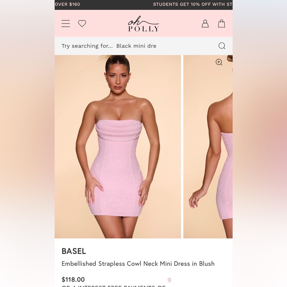 Oh Polly dress, size 4, blush